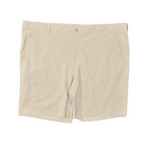 Columbia Men's Big & Tall Beige Bermuda Chino Shorts Polyester Size 52 Zip